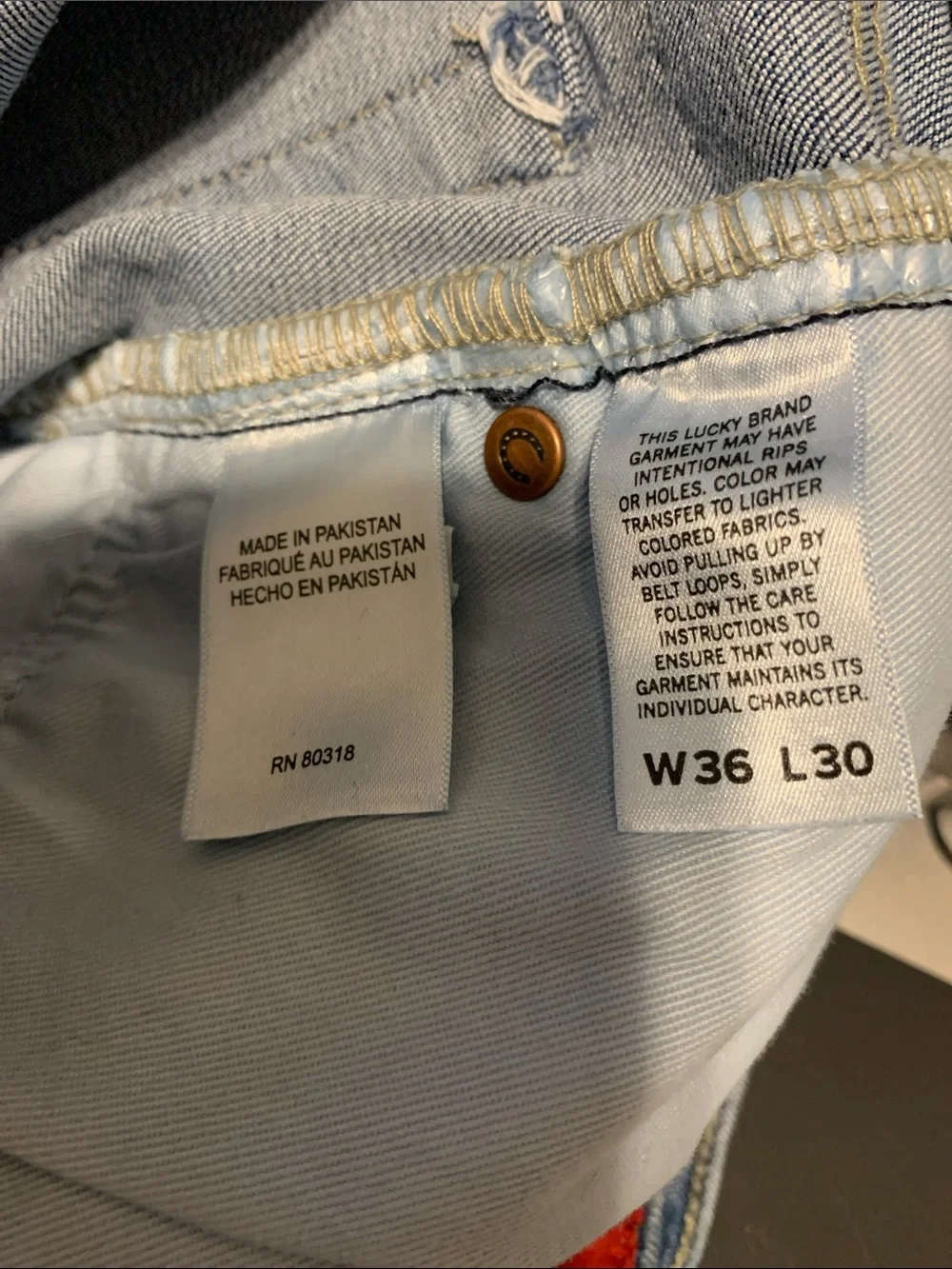 Lucky Brand 223 Straight Jeans Men’s Blue Denim  Stretch 36x30